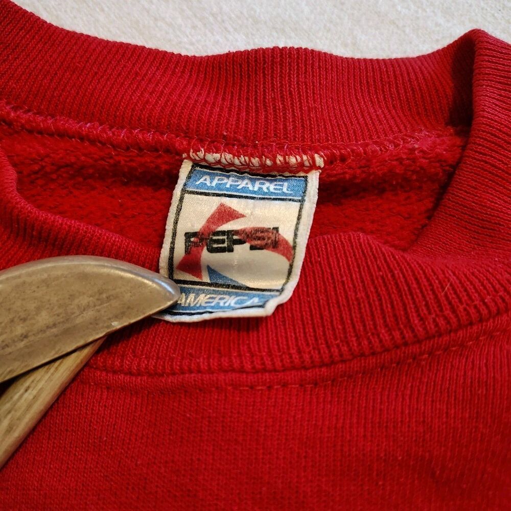 Vintage Pepsi Cola Sweatshirt Red 90s Graphic Crewneck Retro Logo Pullover SMALL - Picture 3 of 7
